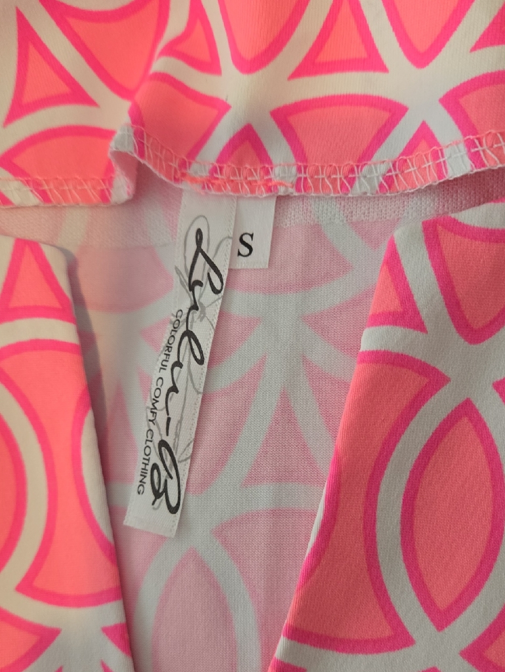 NWT Lulu-B Pink & White Sleeveless Geometric Top - Picture 4 of 8